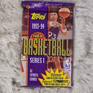 1993-94 Topps NBA Basketball Series 1 Sealed Foil Pack Topps Gold